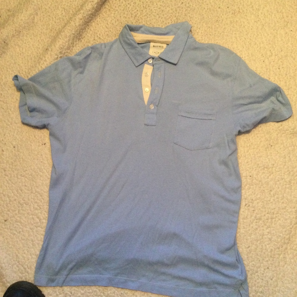 Large Billy Reid short sleeve, pull over  button shirt